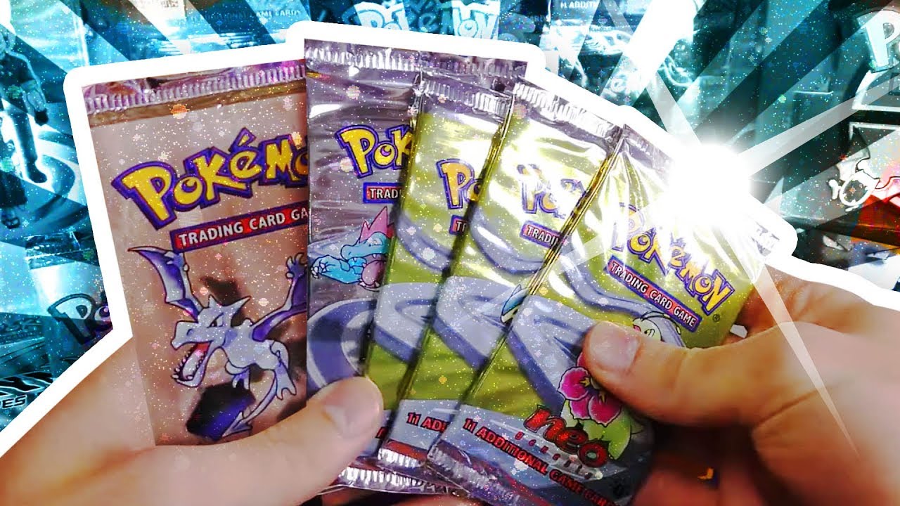 Opening UNWEIGHED 4x Neo Genesis 1ST EDITION + 1x HEAVY Fossil Pokemon Packs !!!