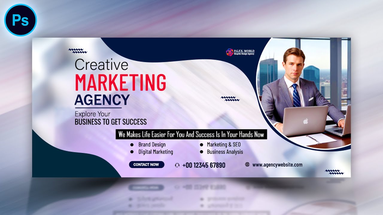Facebook Cover Design For Digital Marketing Agency | Business Facebook Cover Design | Photoshop