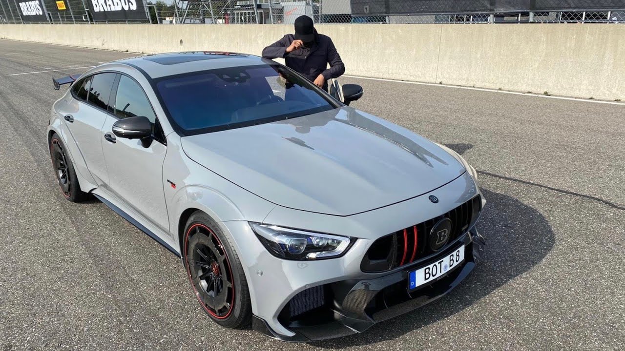 Driving the New Brabus Rocket 900 hypercar on track -  start up, rev-off, POV 2021