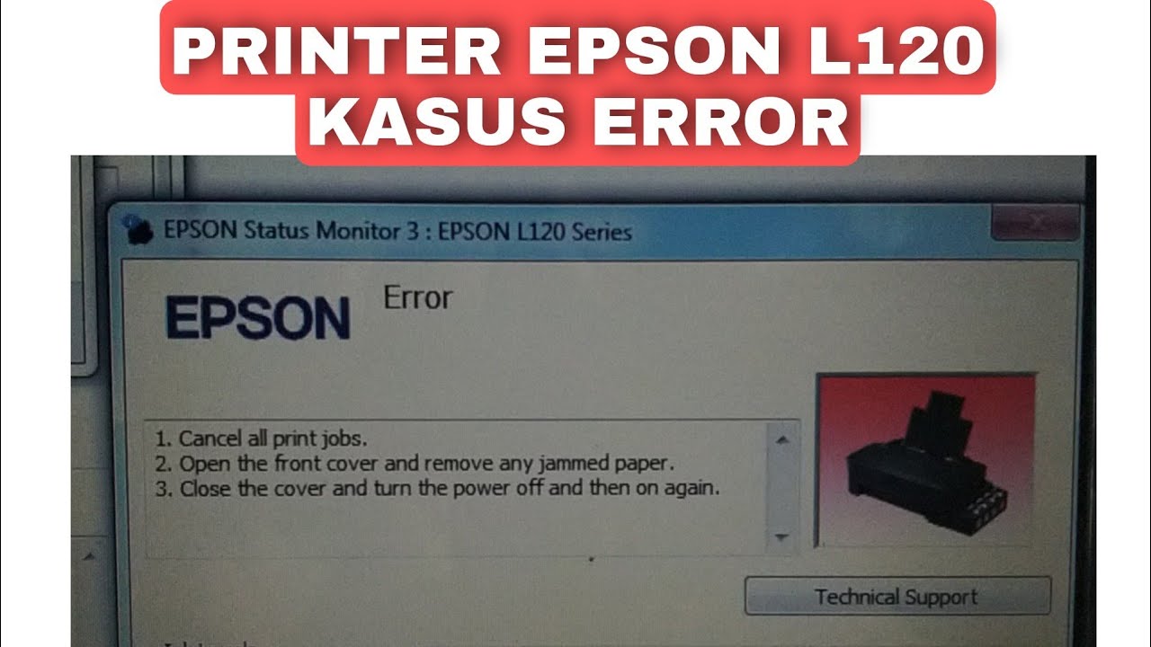 Cara Servis Printer Epson L120 ERROR Lampu Power dan Resume Berkedip Bersamaan