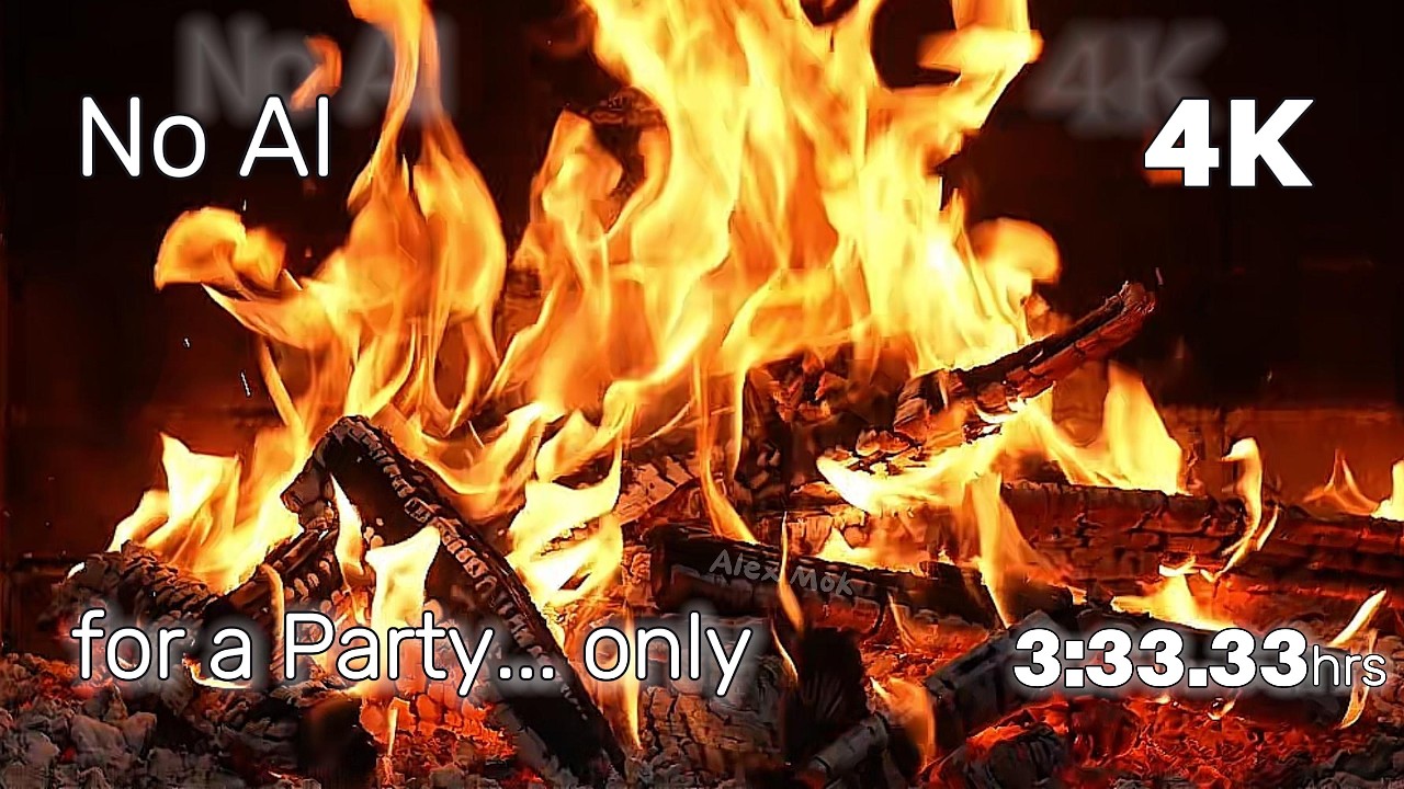 A Raging Fire in the Fireplace for an Atmospheric Party & Chill … 4K60fps  ULTRA HD (#57)