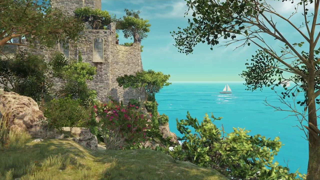 Video Game Ambience Asmr - (Hitman) Relaxing Nature Cliff Side (Sapienza,Italy)