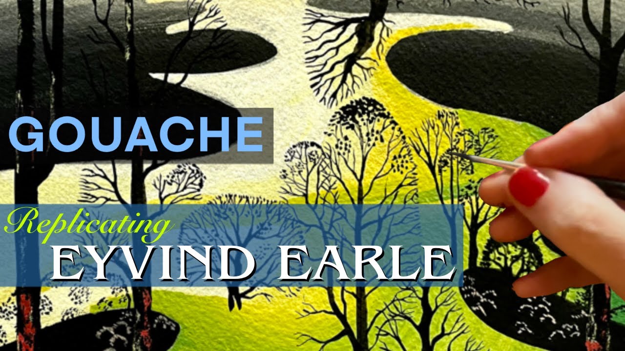 Gouache Blending on Black Paper: Replicating Eyvind Earle and His Amazing, Stylized Trees!