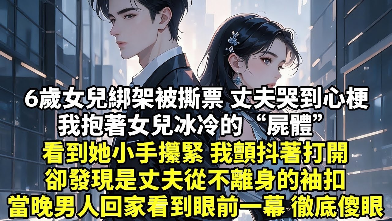 6歲女兒綁架被撕票 丈夫哭到心梗我抱著女兒冰冷的“屍體”看到她小手攥緊 我顫抖著打開卻發現是丈夫從不離身的袖扣當晚男人回家看到眼前一幕 徹底傻眼【現實情感】【豪門言情】【為人處世】
