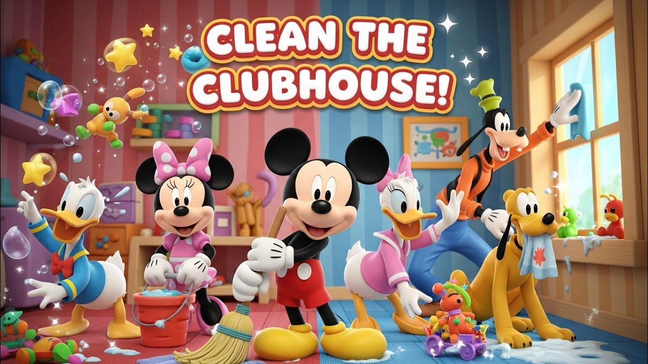 Mickey Mouse & Friends Clean the Clubhouse 🧹🐭 | Fun Kids Poem & Story