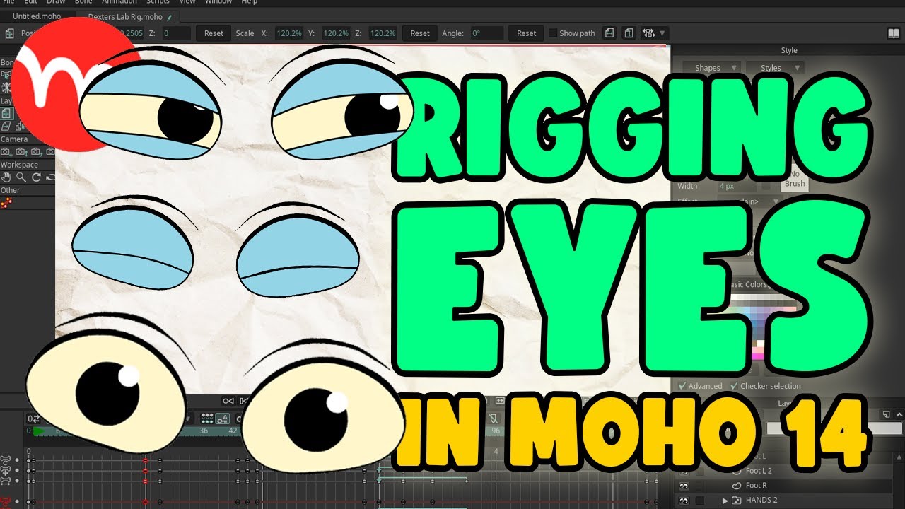 RIGGING EYES IN MOHO. EASY! #moho #rigging #tutorial #eyes #blink #bones #actions #character #help