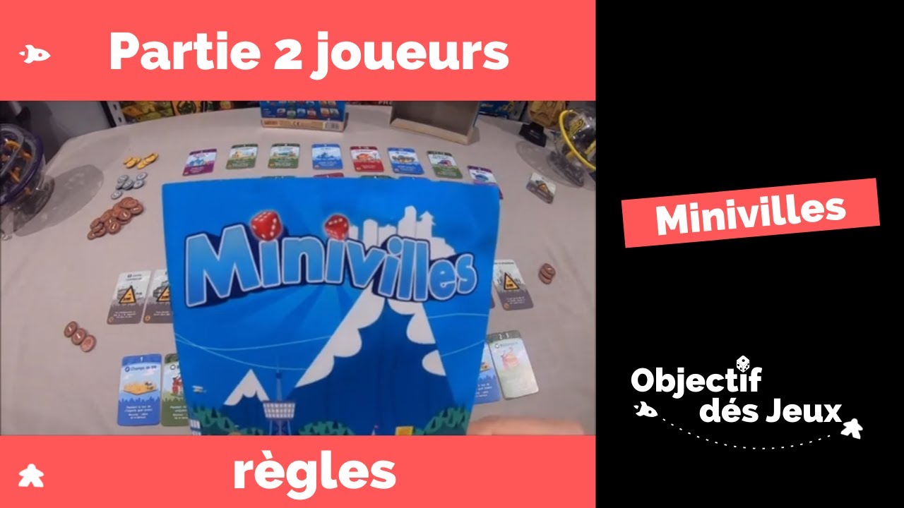 Minivilles comment jouer une partie 2 joueurs avec vidéorègle français du jeu de société.