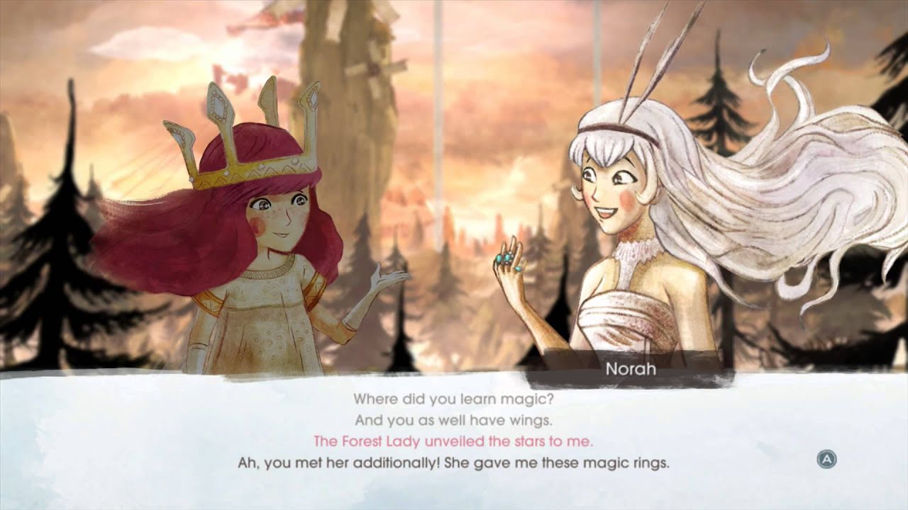 CHILD of LIGHT - Chap 5 An Unexpected Reunion: Norah & Aurora Chat Text Sequence Nintendo Wii U