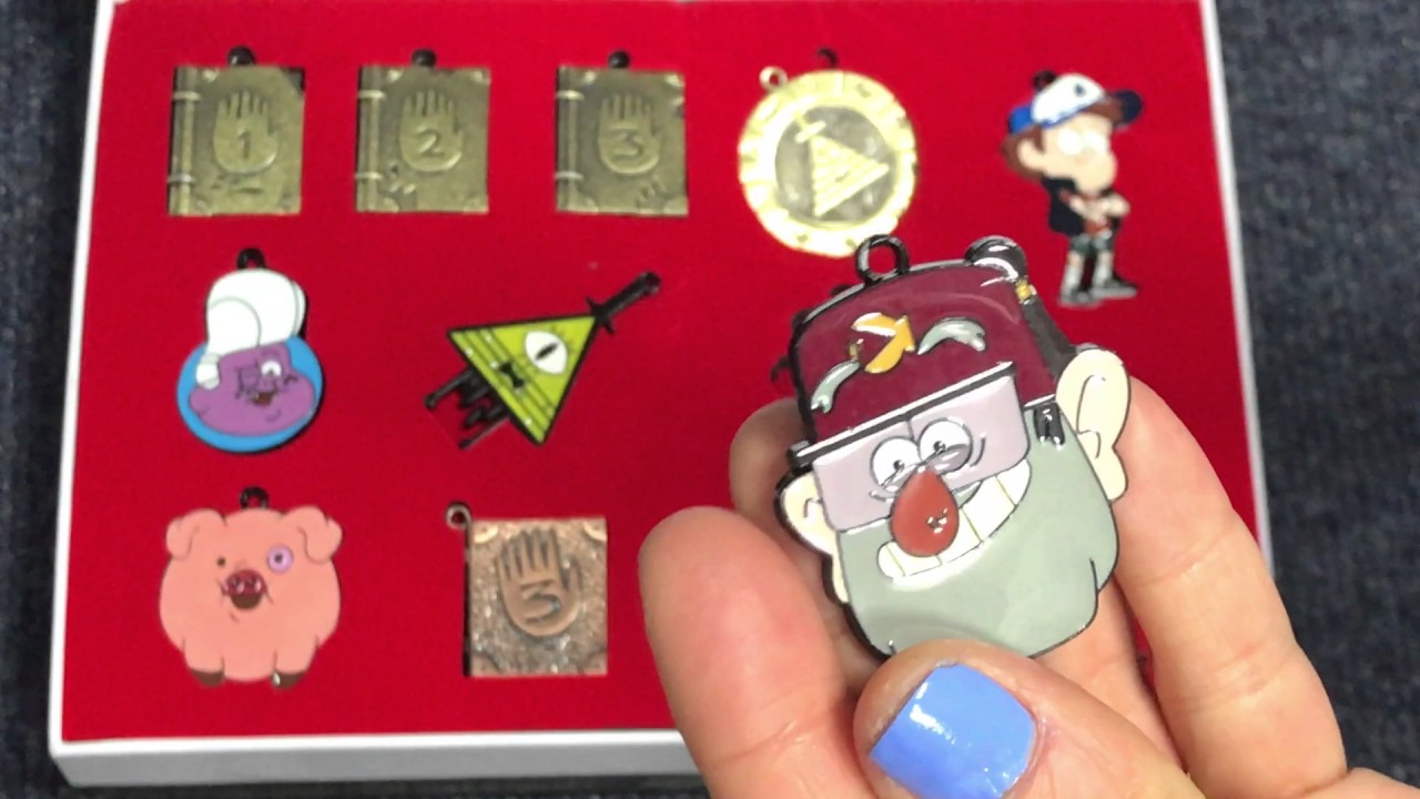Gravity Falls -Unboxing Dipper, Mabel, Bill Cipher & other character pendants