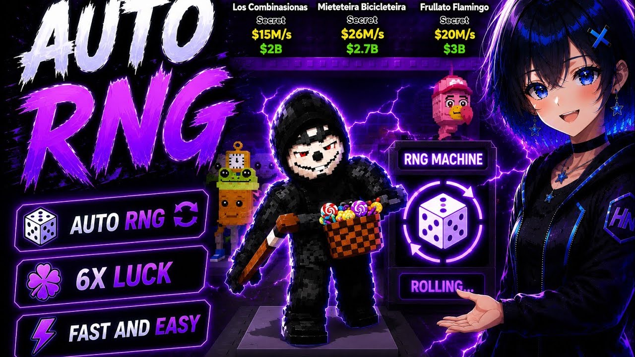 Auto Rng Machine 6xLuck [Steal a brainrot] #roblox #stealabrainrot #script