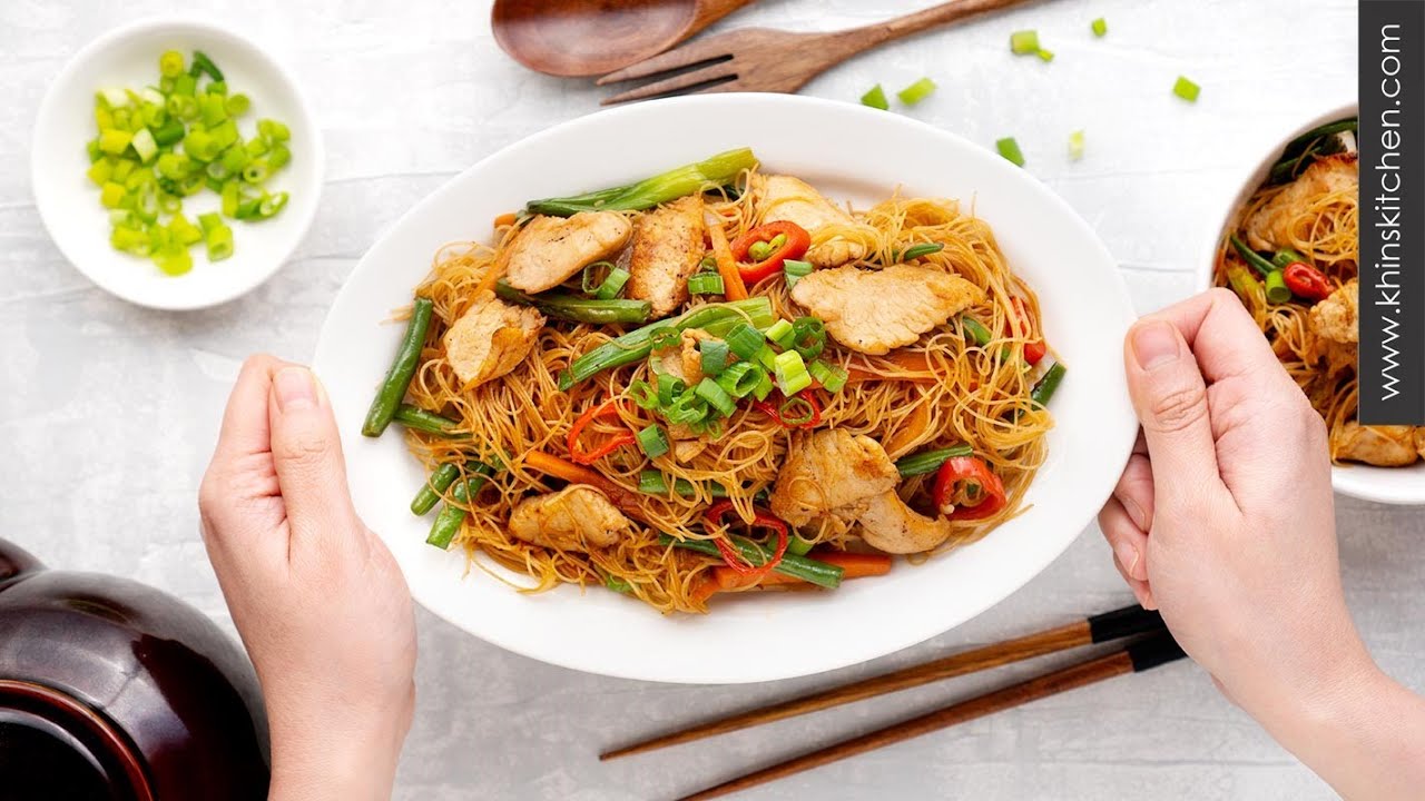 Chicken and Rice Noodle Stir Fry | Khin's Kitchen