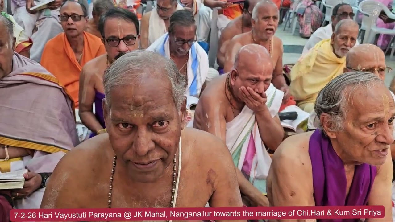 7-2-26 Hari Vayustuti Parayana @ JK Mahal, Nanganallur towards marriage of Chi.Hari & Kum. Sri Priya