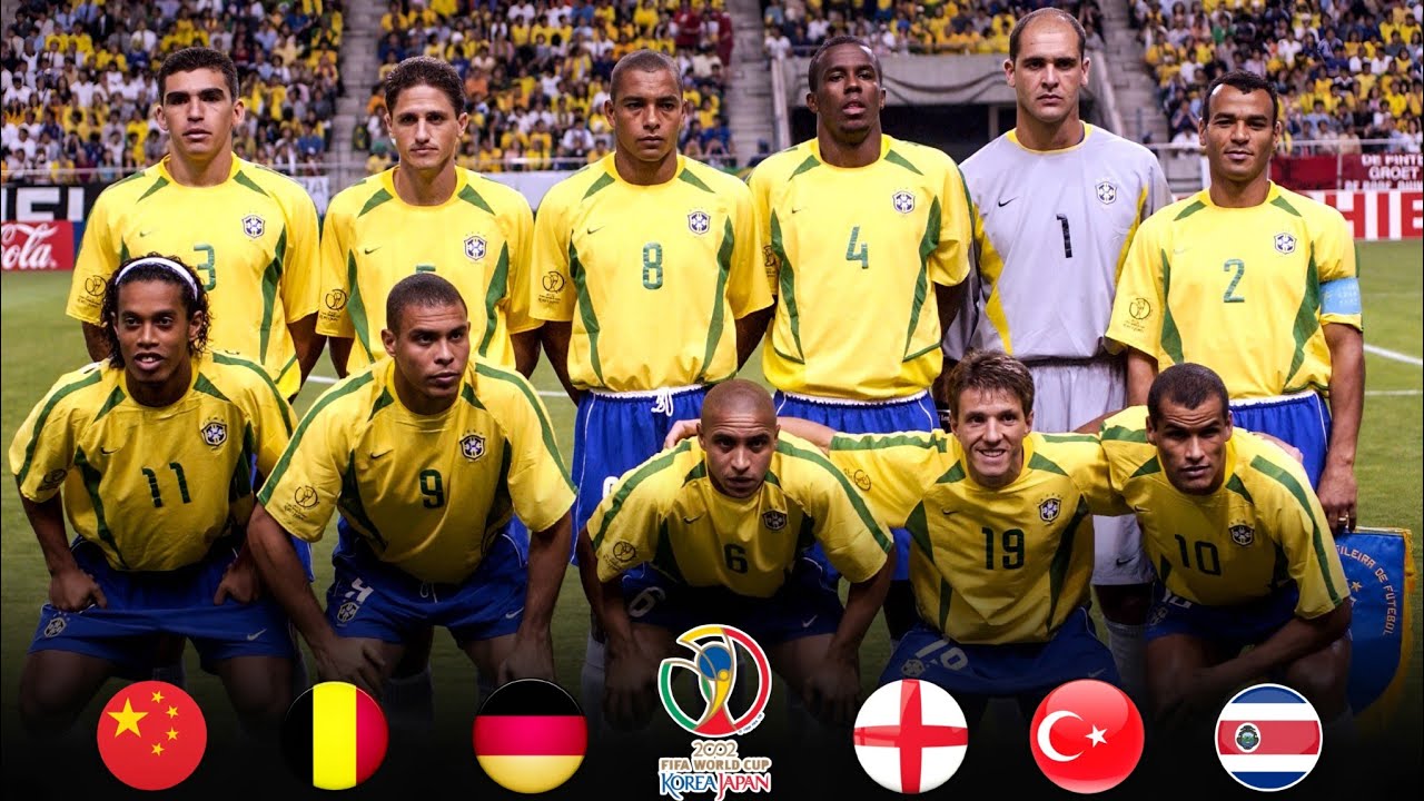 البرازيل 🇧🇷 الطريق الي اغلى الالقاب كاس العالم 2002 🏆 الجيل الذهبى للسامبا البرازيلية 🏟 تعليق عربي 🎙