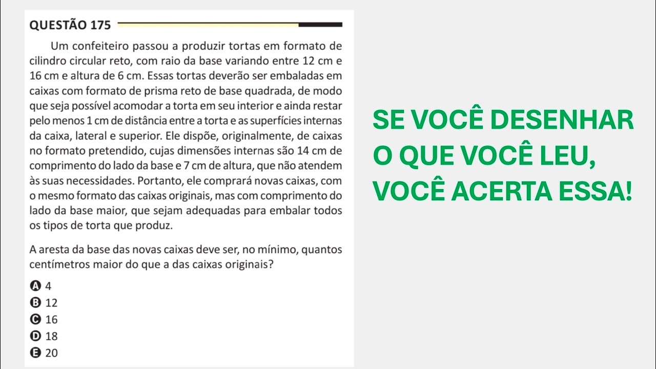 ENEM 2025 - Matemática - Questão 175 (Caderno Amarelo) - Um confeiteiro passou a produzir tortas em