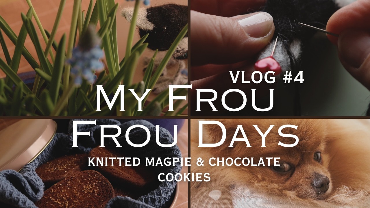 Silent Vlog #4 | Bringing a Realistic Magpie to Life | Knitting & Chocolate Cookies