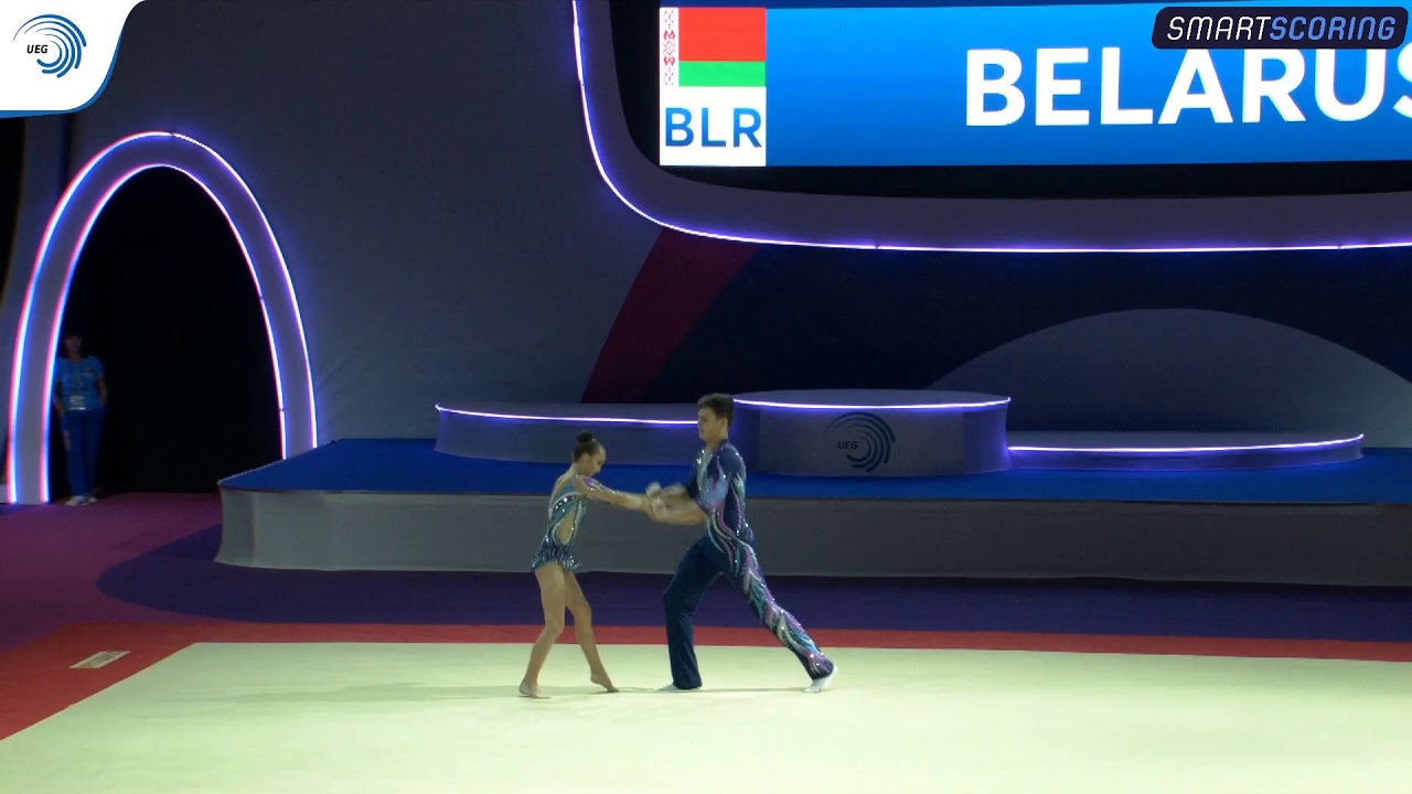 Viktoria AKHOTNIKAVA & Ilya FAMENKOU (BLR) - 2019 junior Acro European Champions, dynamic
