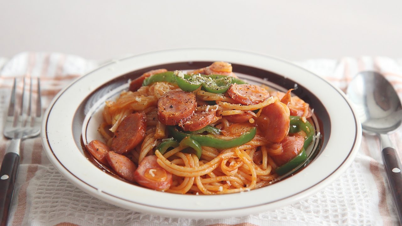 케첩으로 만든 스파게티?!?! 나폴리탄 스파게티 : Spaghetti Napolitan | Honeykki 꿀키