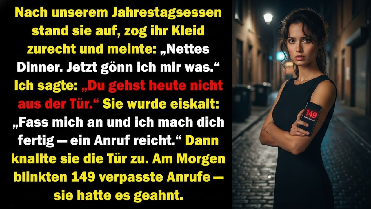 🔥Nach unserem Jahrestags Dinner zog sie ihr Kleid zu und ging – am Morgen wusste sie alles🔥