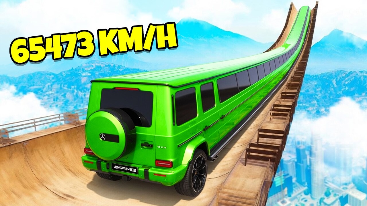 BAJADA SIN FRENOS EN LIMUSINA MERCEDES BENZ AMG G63 POR UNA RAMPA EN GTA 5!