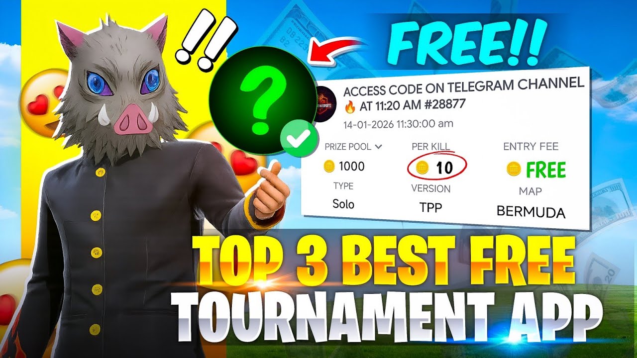 Top 3 Only Free💰 Tournament Apps 😍 Entry ₹0 🤯 Per Kill ₹10🤑 | Best Free Tournament Apps🔥