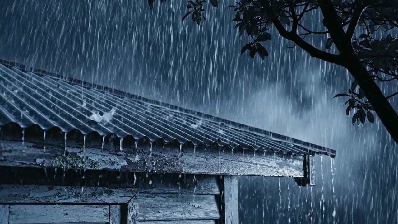 Ignore o Estresse para Dormir Instantaneamente com Chuva Torrencial e Trovões Retumbantes no Te...