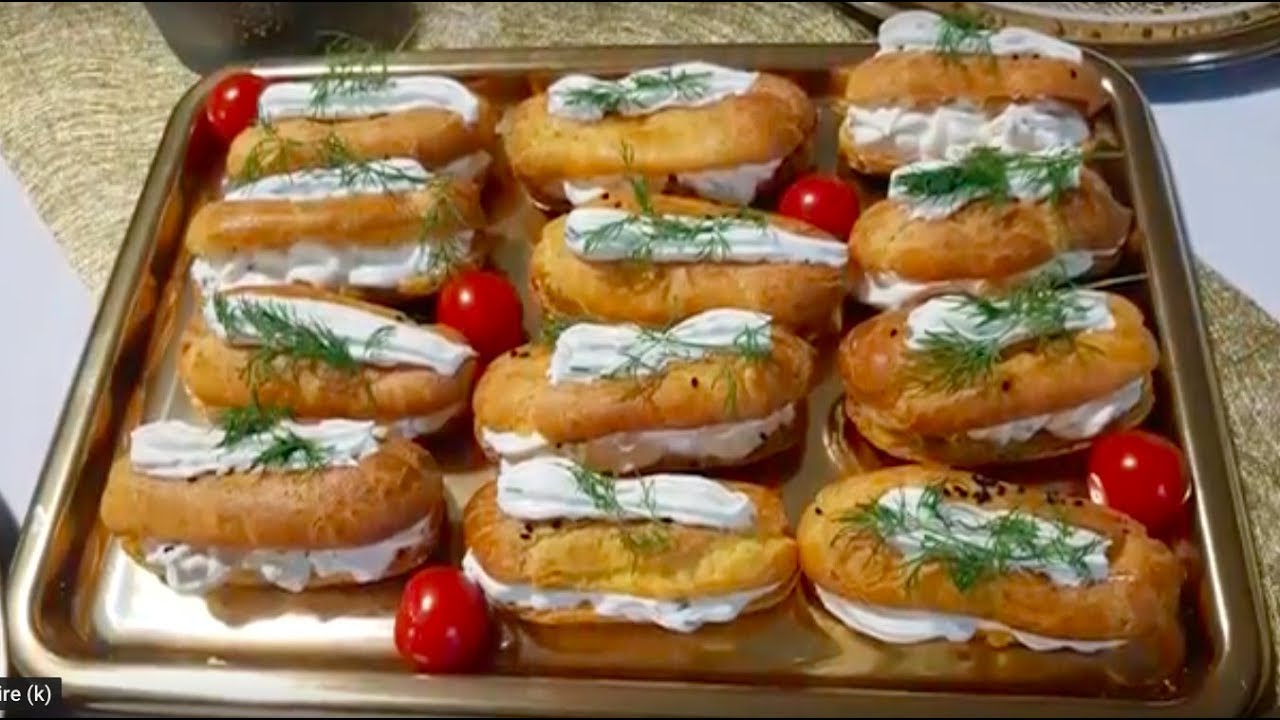 Recette des éclairs salé facile et très réussi بالعربية والفرنسية