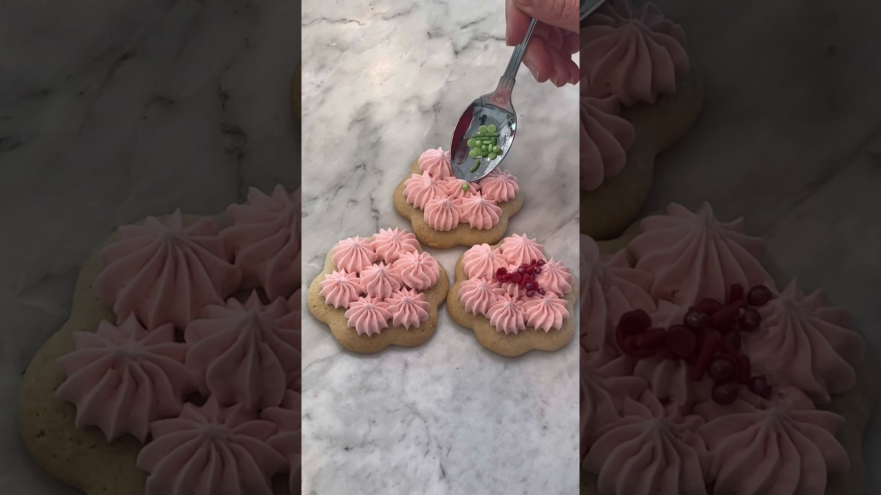 Decorating Spring Buttercream Star Cookies #shorts