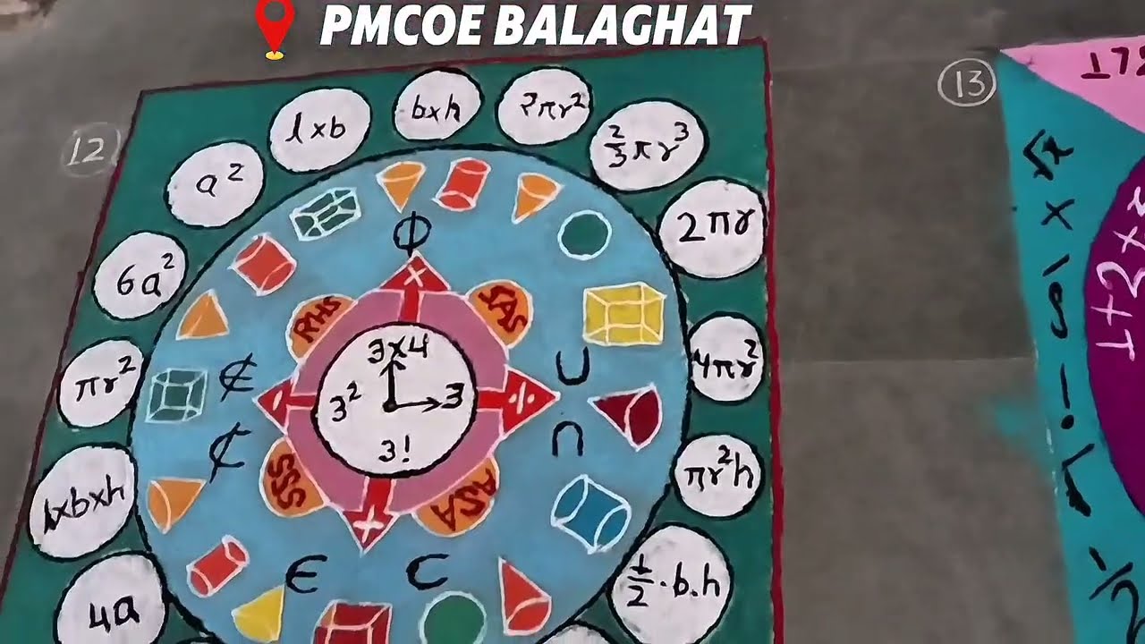 PMCOE कॉलेज | रामानुजन सप्ताह–2025 | गणित विभाग द्वारा रंगोली प्रतियोगिता | First Day Special