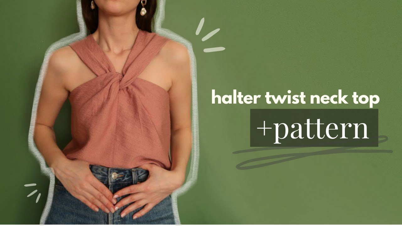DIY// Arwen halter yaka boyunda büzgülü bluz | Yeni başlayanlara uygun & kolay + PDF KALIP