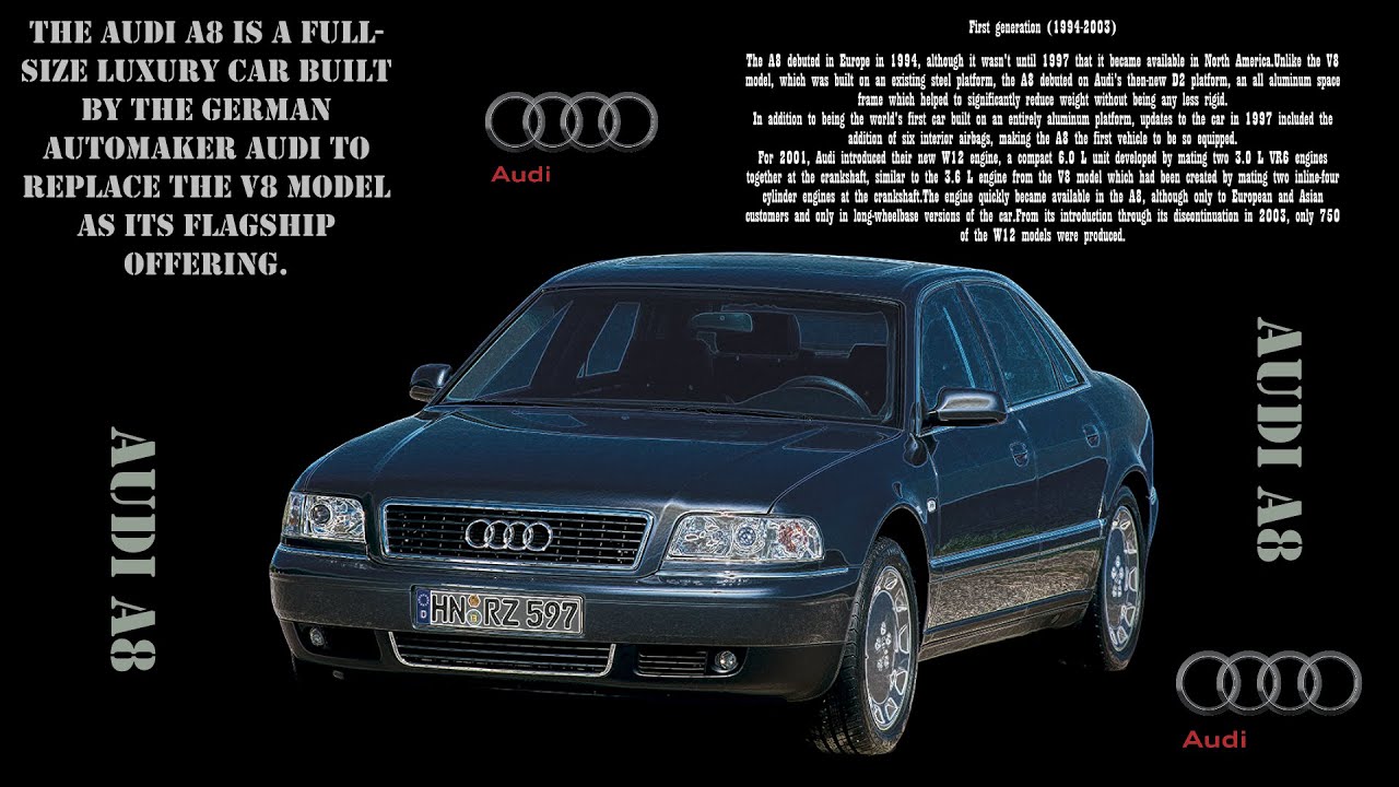 Audi A8 (1999).Is a full-size luxury car built by the German automaker Audi.
