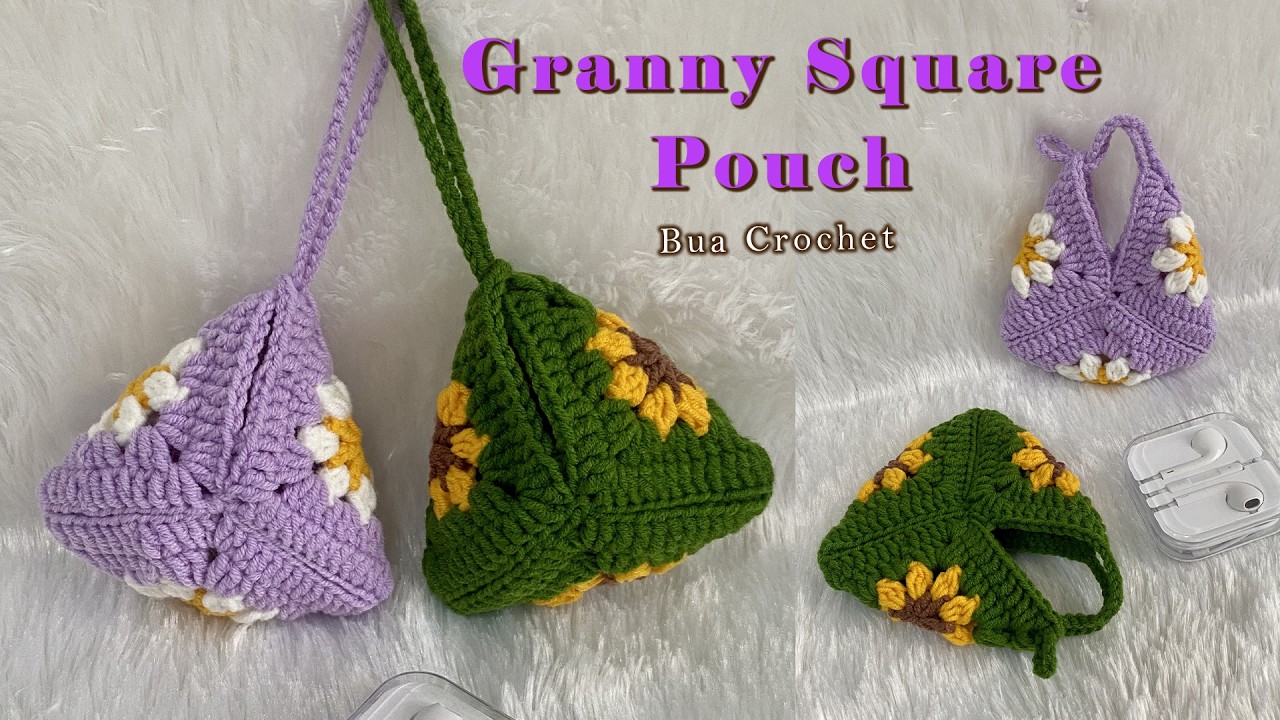 CROCHET WALLET 🌼 Crochet Mini Pouch 🌼 Granny Square