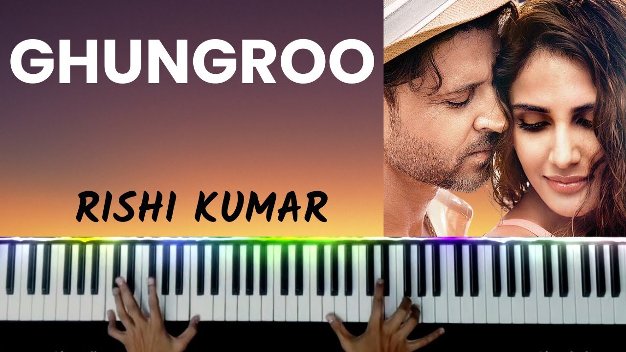 Ghungroo Piano Instrumental | Karaoke With Lyrics | War | Notes | Chords | Hindi Song Keyboard