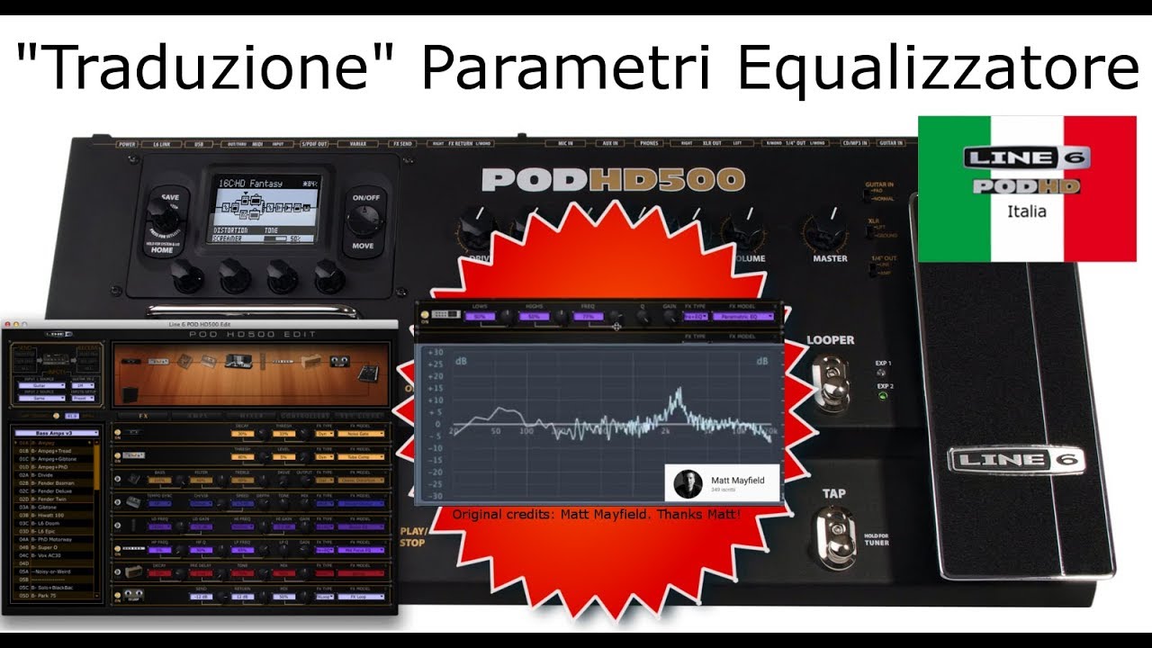 Line6 Pod HD ITA - Tutorial Traduzione Parametri Equalizzatori