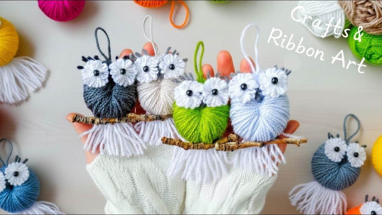 💖🌟 I Make a Lot of Them, Sell Them and Give Them - Beautiful Yarn Owls -DIY Easy Christmas Crafts