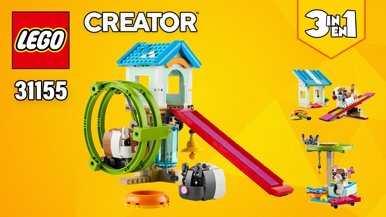 LEGO® Creator 3in1 Hamster Wheel (31155)[416 pcs] Cat Play Area & Doghouse | Building Instructions