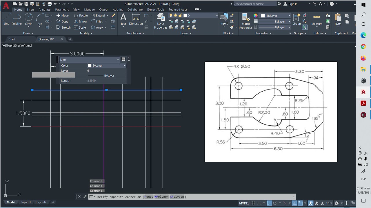 DIBUJO PLACA DE CIERRE AUTOCAD