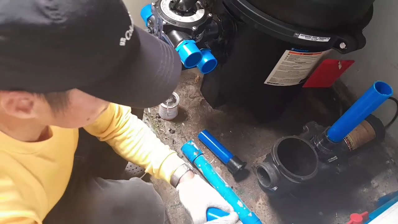 paano mag installed ng 2036 D E filter tank Hayward and 3/4HP max flow motor pump Hayward