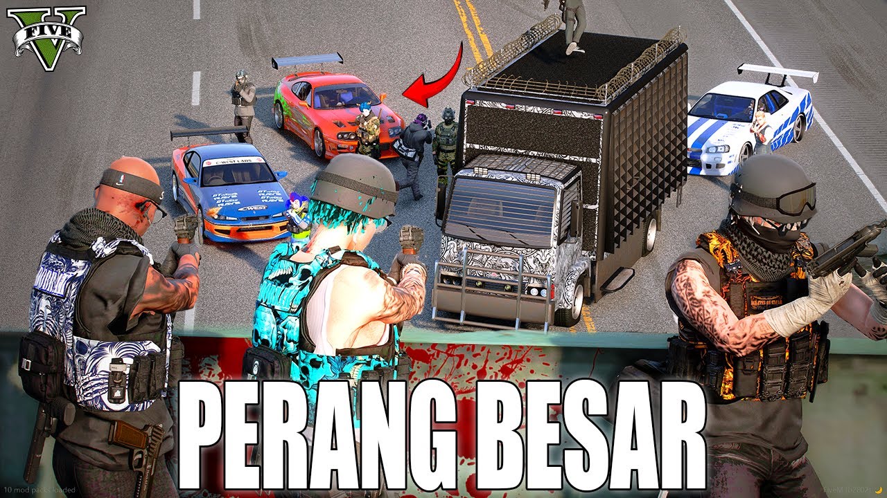 AKSI BRUTAL PASUKAN ELITE DOBRAK !! MENGHABISI PERANG MAFIA KOTA !! GTA 5 ROLEPLAY