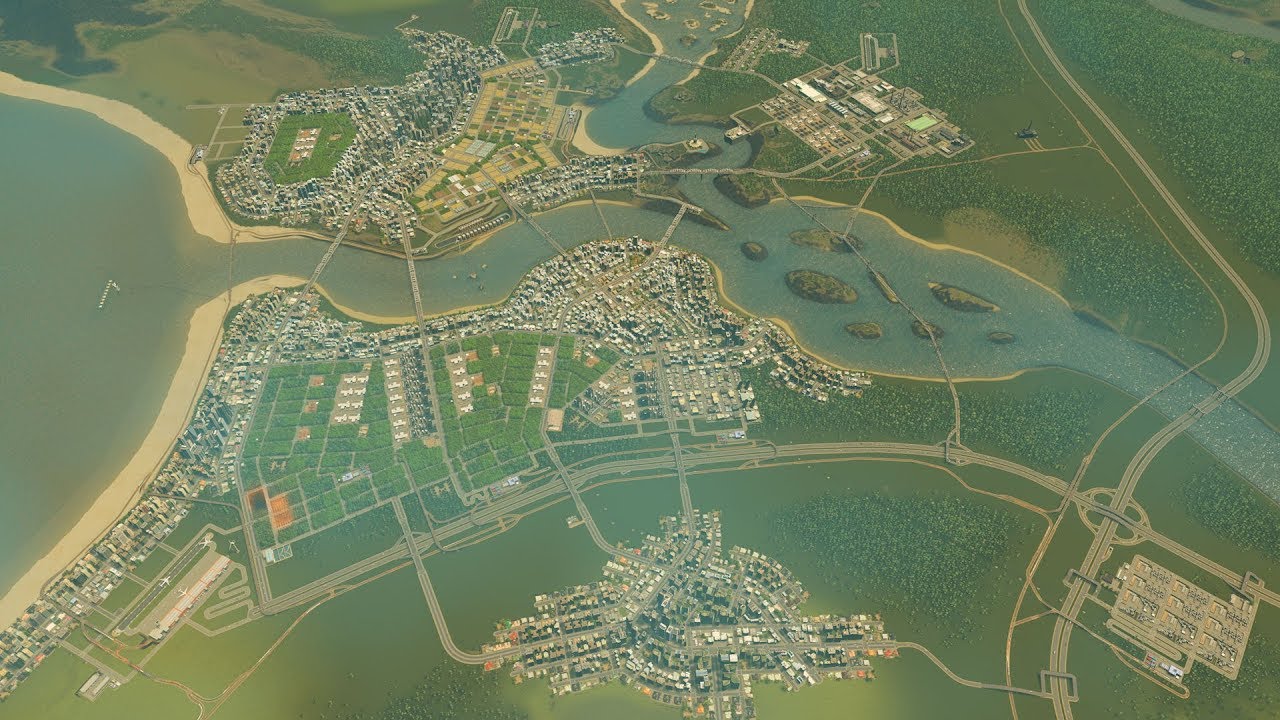 Cities Skylines Industries - Pearl Bay, 시티즈 스카이라인 인더스트리 - 진주만, 10만, 9타일