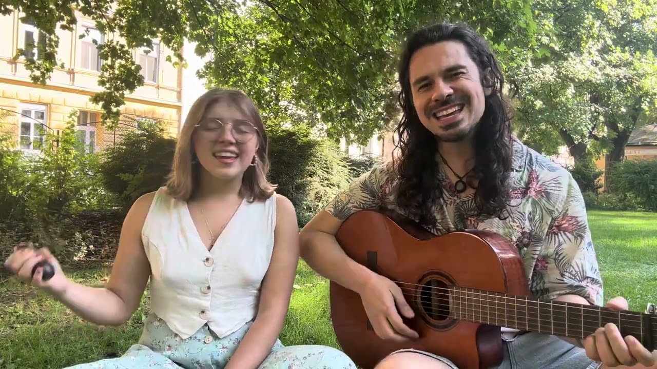 How Deep is Your Love (Cover w/ harmonies) in the park 🌞 - Lari and Max Music 