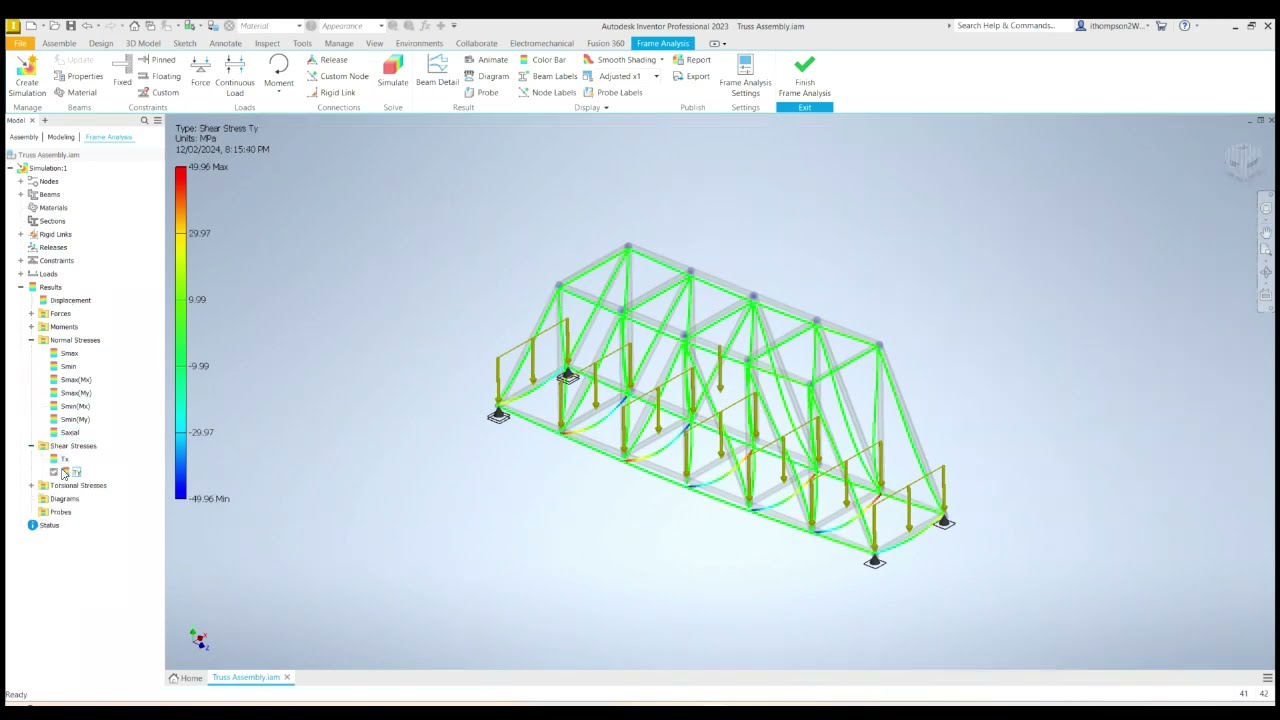 Modelling your Truss Bridge in Inventor - Part 3 Frame Analysis