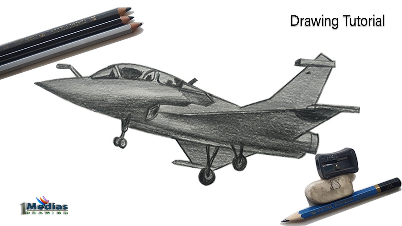 How to draw Rafale fighter jet Step by step.