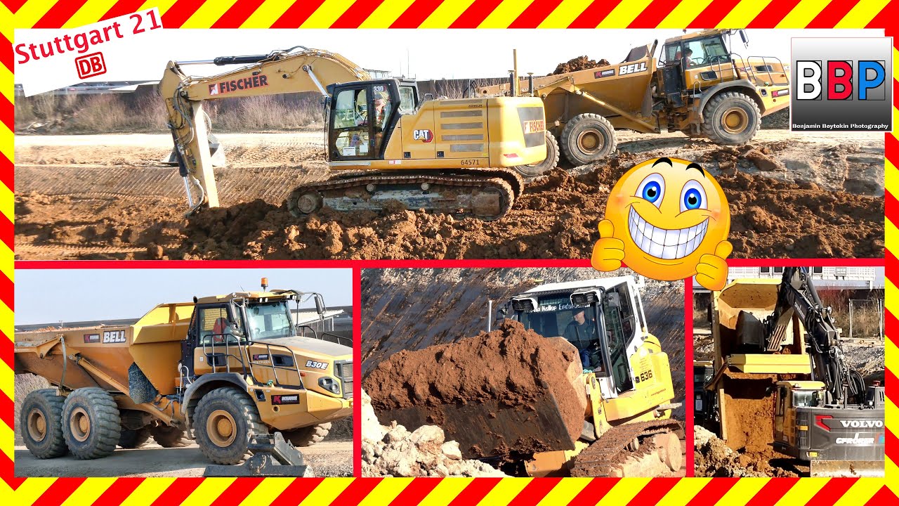 CAT 330 Next Gen., Liebherr LR 636, Bell B30E,... PFA 1.3, Stuttgart 21, Germany, 23.03.2022.