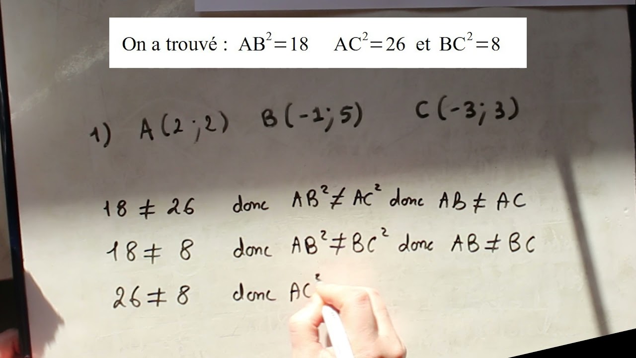 Problème de géométrie analytique niveau 2nde