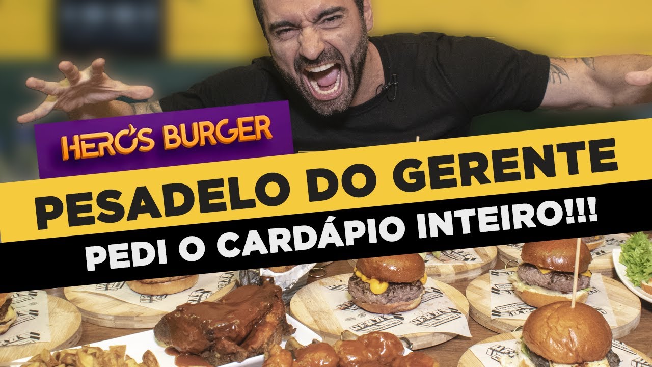 PESADELO DO GERENTE! Hero's Burger!! (PEDI O CARDÁPIO INTEIRO!)