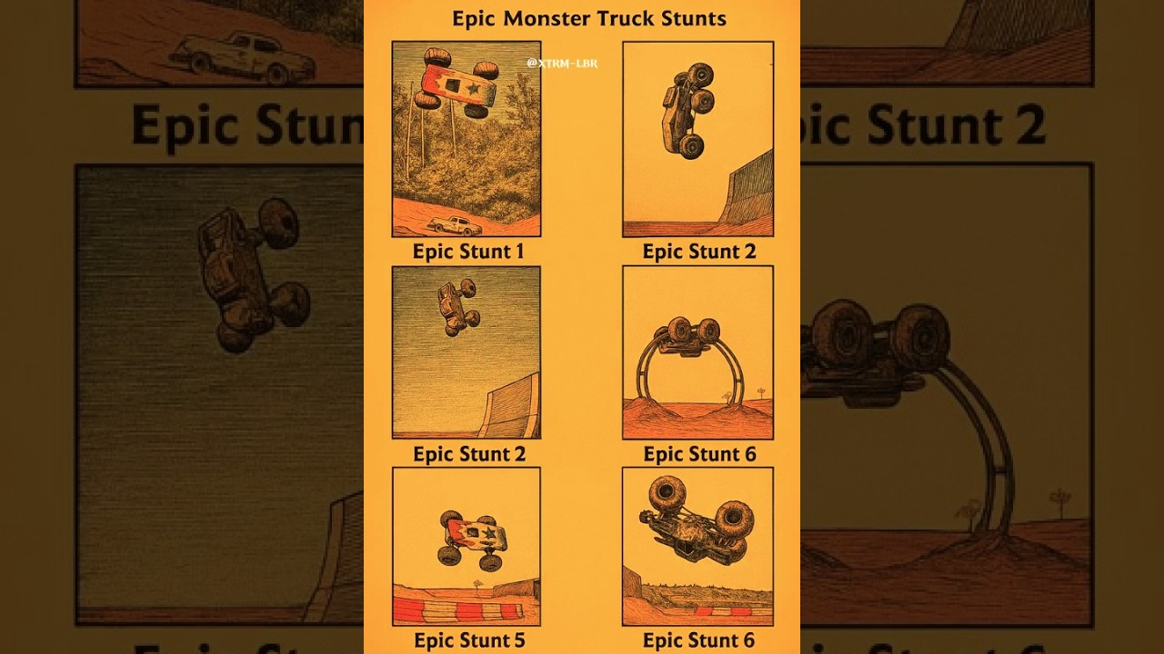 TOP 6 Impossible Monster Truck Stunts Can It Make the Loop? #monsterjam #monstertruck #stund #shorts