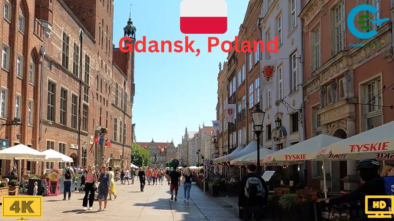 Main Street Walking Tour Old Town Gdansk 4K || Virtual Tour Main Street IN Old Town Gdansk, Poland