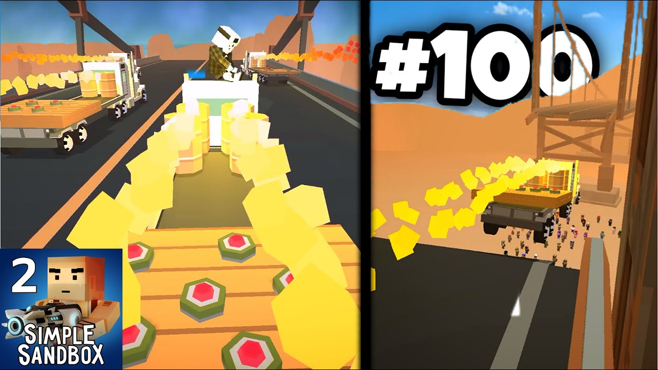 100 Kamikaze Trucks vs. Simple Sandbox 2
