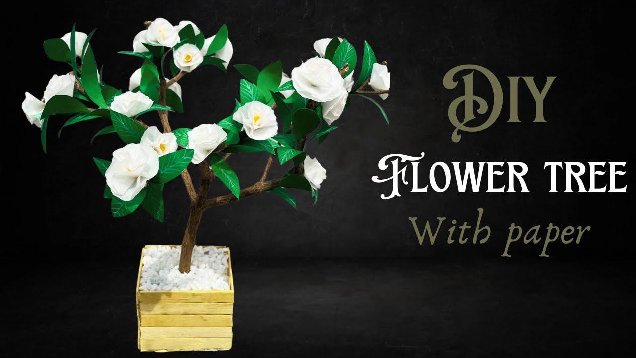 How to make a plant with colour paper|| Flower plant