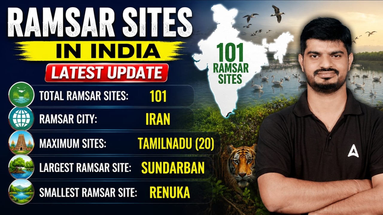 Ramsar Sites in India 2026 | Latest Update | 101 Ramsar Sites | Complete GK